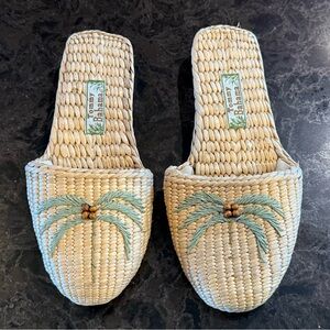 Tommy Bahama Woven Cream Espadrilles Slipper Sandals Size 8